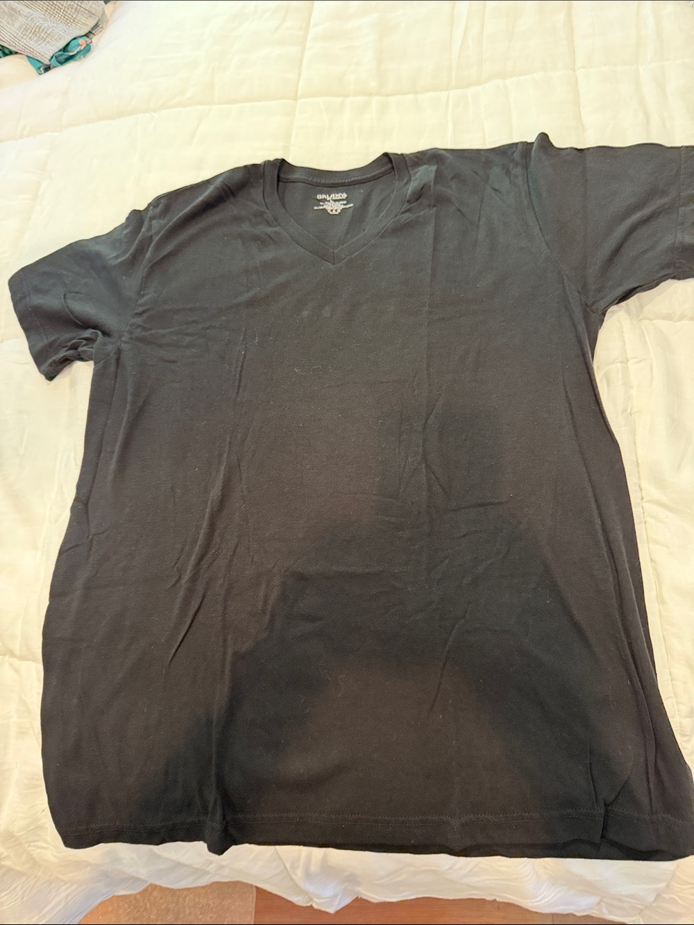 Galaxy Men's Black V-Neck T-Shirt, large